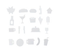 Food-Symbole-Set - für Lochplatte White Design Letters