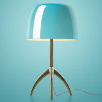 Lumiere TL S DIM Champagne table lamp | turquoise Foscarini Rodolfo Dordoni 1
