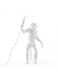 Lámpara de mesa de exterior Monkey Standing - H 54 cm Blanco Seletti Marcantonio Raimondi Malerba