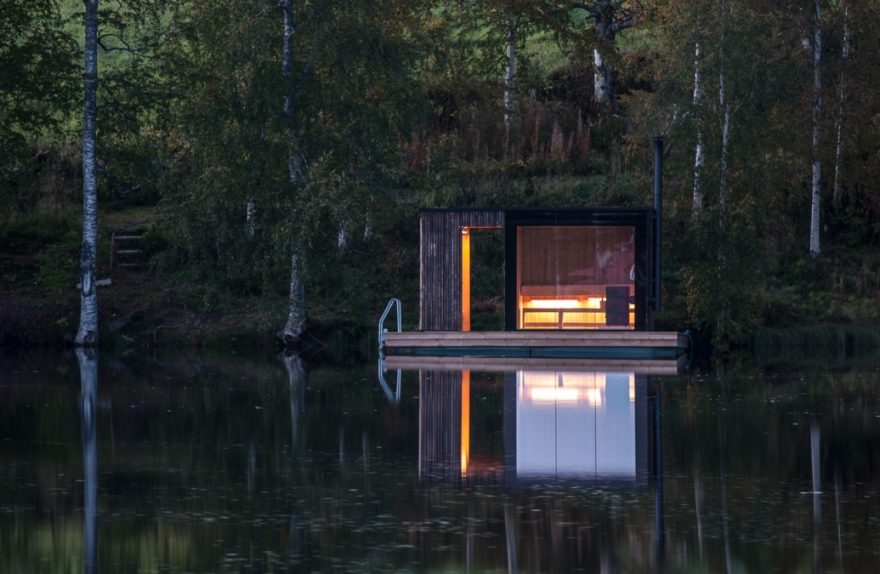 sauna flotante pequeño taller de arquitectura